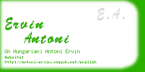 ervin antoni business card
